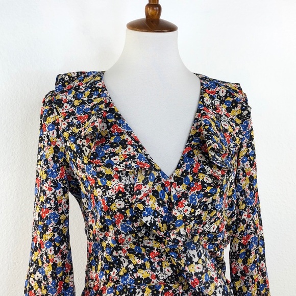 Veronica Beard Minna Floral Ruffled Silk Dress - Picture 4 of 12